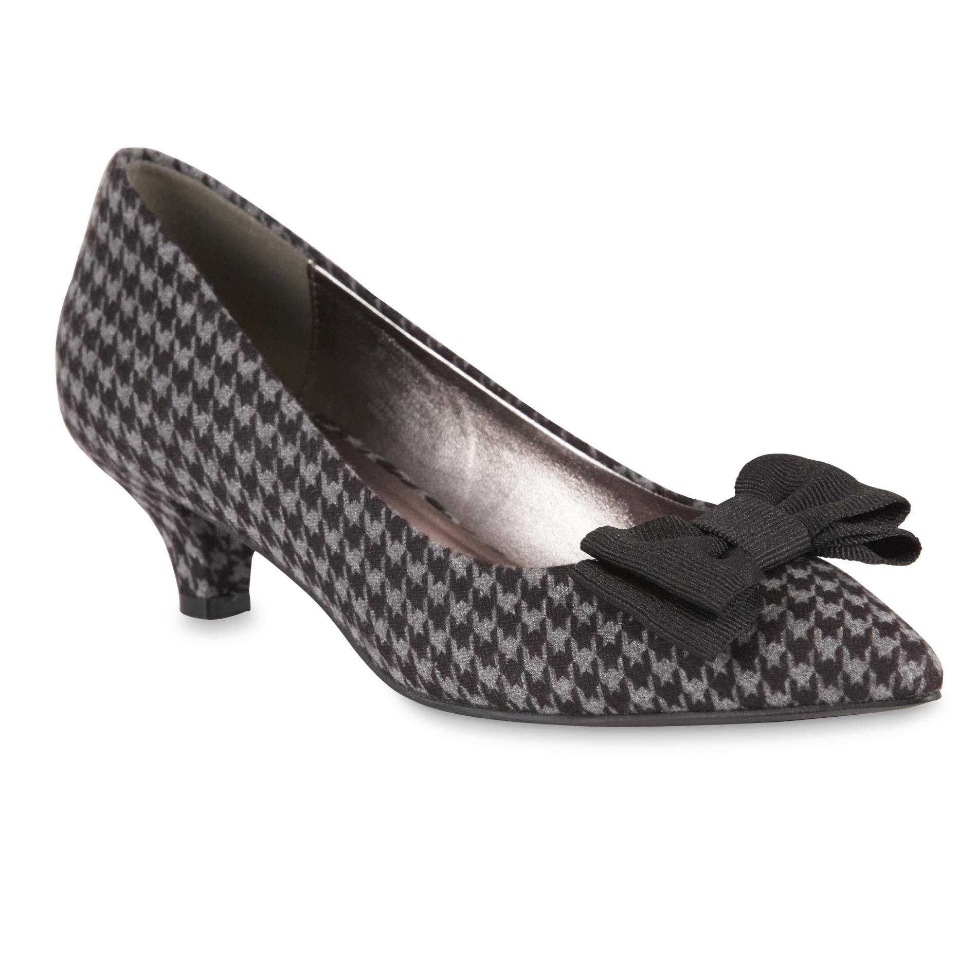 Metaphor Women's Kalera Black/Grey/Houndstooth Kitten Heel