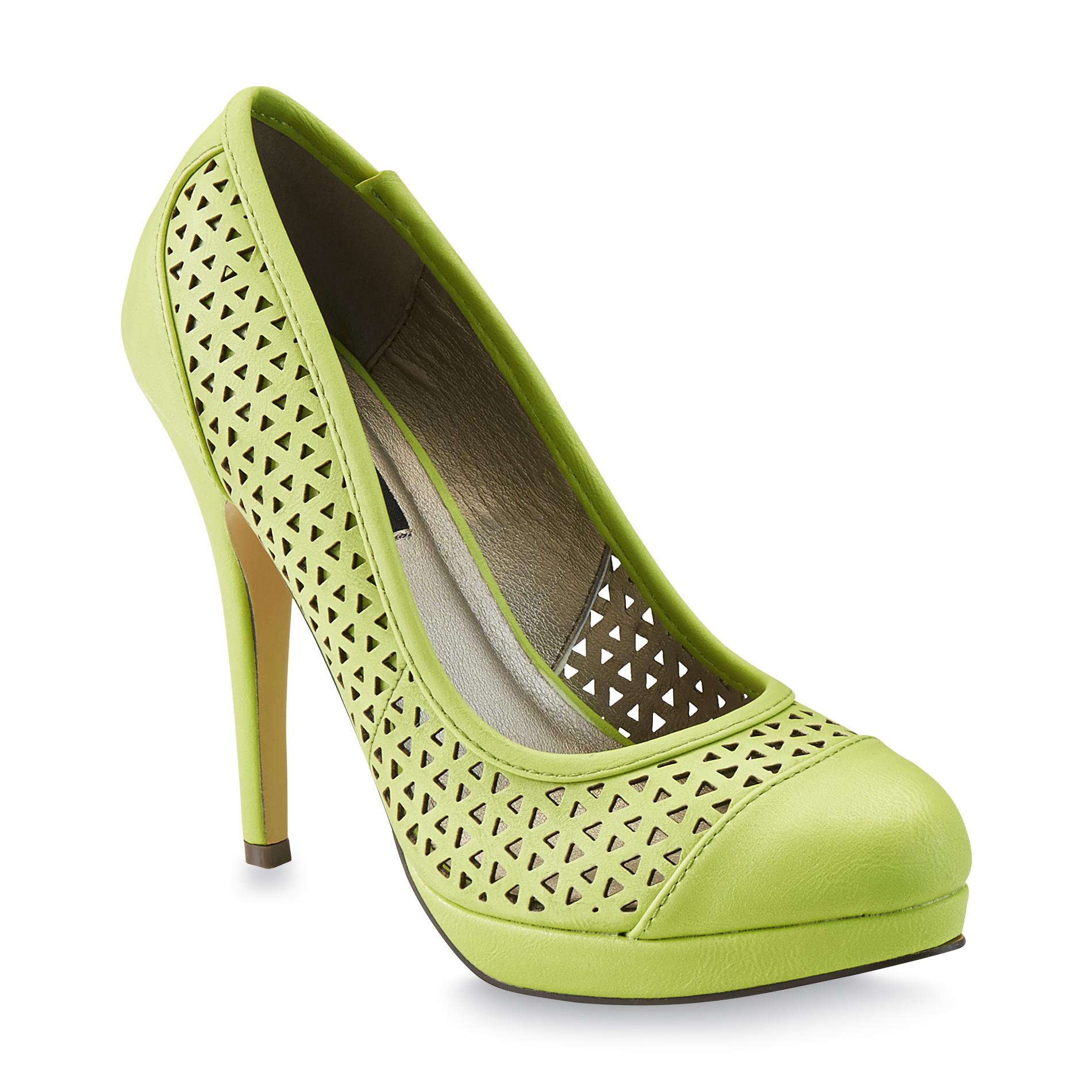 Michael Antonio® Women's Lures Green Cutout Platform Heel, Size: 6.5