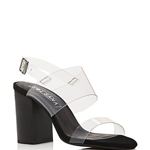Sol Sana Women's Mavis Transparent Strap Block Heel Sandals