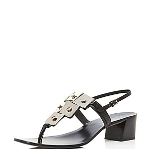 Tory Burch Women's Thompson Embellished Leather Block Heel Sandals