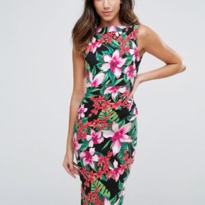 Vesper Tropical Print Pencil Dress - Multi