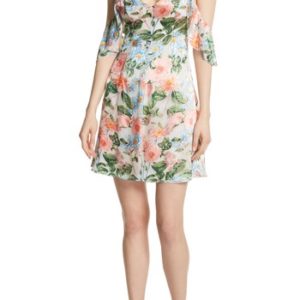 Women's Alice + Olivia Alves Floral Cold Shoulder Dress