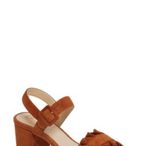 Women's E8 By Miista Sandie Block Heel Sandal, Size 7.5US / 38EU - Brown