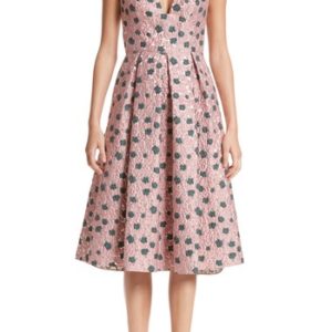 Women's Lela Rose Floral Matelasse A-Line Dress