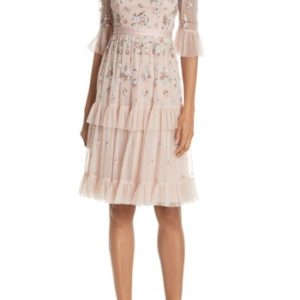 Women's Needle & Thread Floral Sequin Ruffle Dress