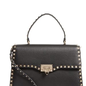 Valentino Garavani Rockstud Leather Satchel - Black