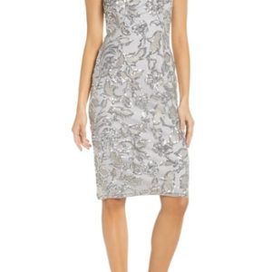 Women's Adrianna Papell Floral Sequin Sheath Dress