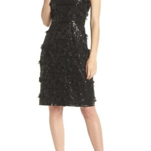 Women's Eliza J 3D Floral & Sequin Cocktail Dress