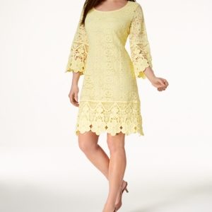 Alfani Crochet-Trim Illusion Dress, Created for Macy's