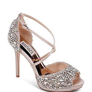 Badgley Mischka Women's Hyper Embellished Satin Platform High-Heel Sandals