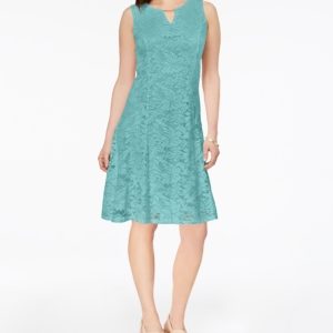 Jm Collection Floral-Lace A-Line Dress, Created for Macy's