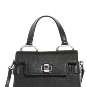 Miu Miu Madras Leather Top Handle Satchel - Black