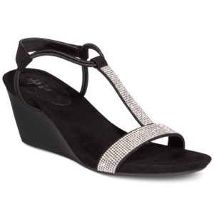 Style & Co Mulan 2 Embellished Evening Wedge Sandals, Created for Macy's Women's Shoes
