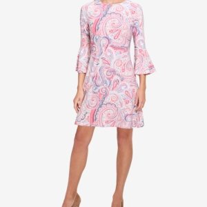 Tommy Hilfiger Printed Bell-Sleeve Dress