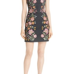Women's Alice + Olivia Nat Floral Embroidered Minidress
