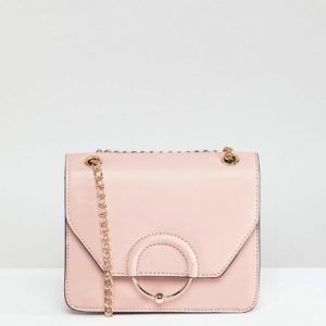 ASOS DESIGN Ring And Ball Cross Body Bag With Chain Strap - Pink