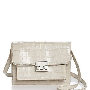 Loeffler Randall Minimal Rider Small Croc-Embossed Leather Satchel