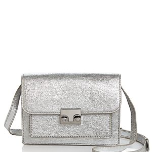 Loeffler Randall Minimal Rider Small Metallic Leather Satchel