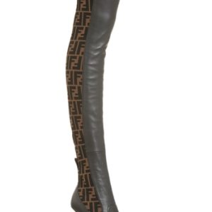 Women's Fendi Rockoko Over The Knee Boot, Size 7.5US / 38EU - Brown