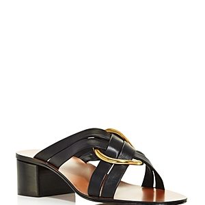 Chloe Women's Rony Leather Mid-Heel Sandals