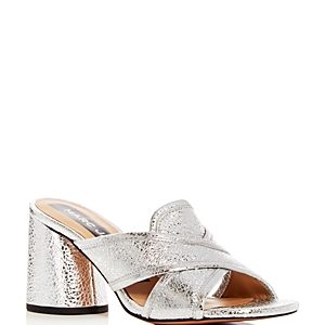 Marc Jacobs Women's Aurora Leather Crisscross High-Heel Slide Sandals