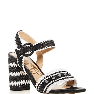 Sam Edelman Women's Olisa Raffia Block Heel Sandals