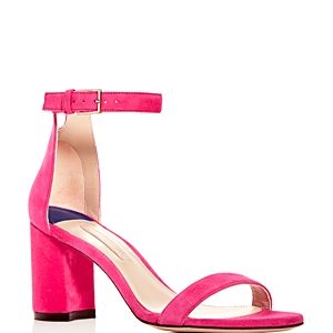 Stuart Weitzman Women's Suede Block High-Heel Sandals