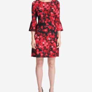 Tommy Hilfiger Printed Bell-Sleeve Dress