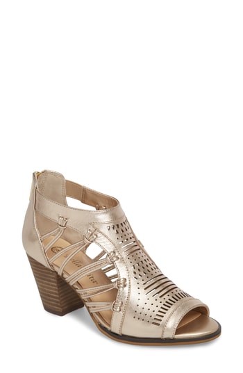 Women's Bella Vita Kortez Block Heel Sandal, Size 6.5 M - Metallic