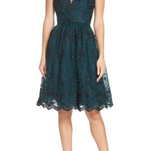 Women's Chi Chi London Embroidered Fit & Flare Party Dress