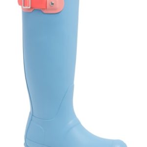 Women's Hunter Original Colorblock Knee High Rain Boot, Size 5 M - Blue