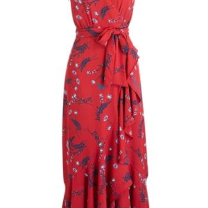 Women's J.crew Floral Drapey Ruffle Faux Wrap Dress