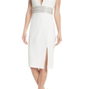 Women's Xscape Beaded Waist Open Back Dress
