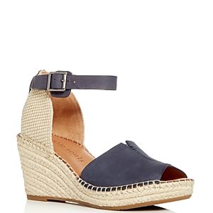 Gentle Souls Charli Nubuck Leather Ankle Strap Platform Wedge Sandals