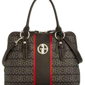 Giani Bernini Block Signature Stripe Dome Satchel, Created for Macy's