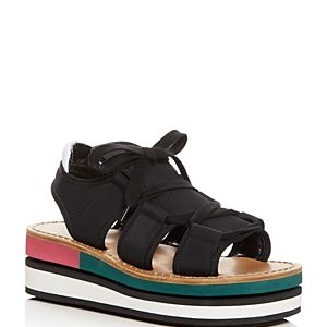 Marni Color-Block Platform Wedge Sandals
