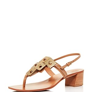 Tory Burch Women's Thompson Embellished Leather Block Heel Sandals