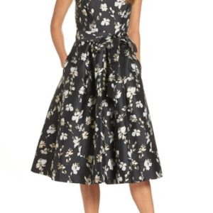 Women's 1901 Strapless Floral Jacquard Fit & Flare Midi Dress