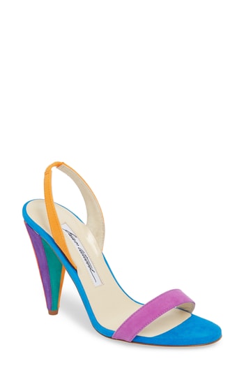 Women's Brian Atwood Susii Cone Heel Sandal, Size 6US / 36EU - Blue