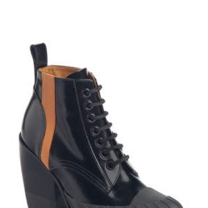 Women's Chloe Rylee Lug Toe Bootie, Size 6US / 36EU - Black