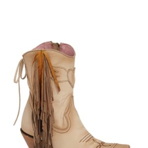 Women's Lane Boots Fringe Western Bootie, Size 5.5 M - Ivory