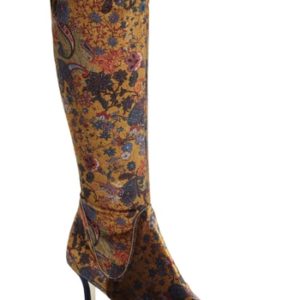 Women's Ron White Cher Floral Knee High Boot, Size 40 EU - Beige