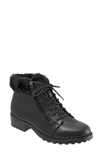 Women's Trotters Below Zero Waterproof Winter Bootie, Size 7 N - Black