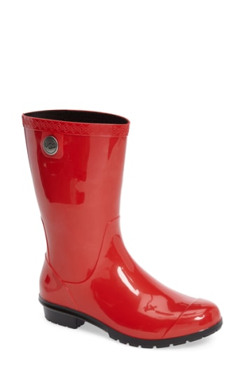 Women's Ugg 'Sienna' Rain Boot, Size 5 M - Red