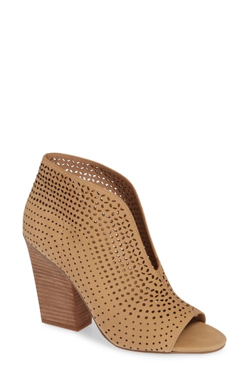 Women's Vince Camuto Kainan Open Toe Bootie, Size 4.5 M - Beige