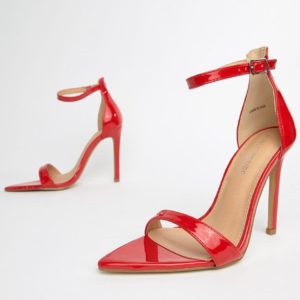 Public Desire Ace red patent heeled sandals - Red